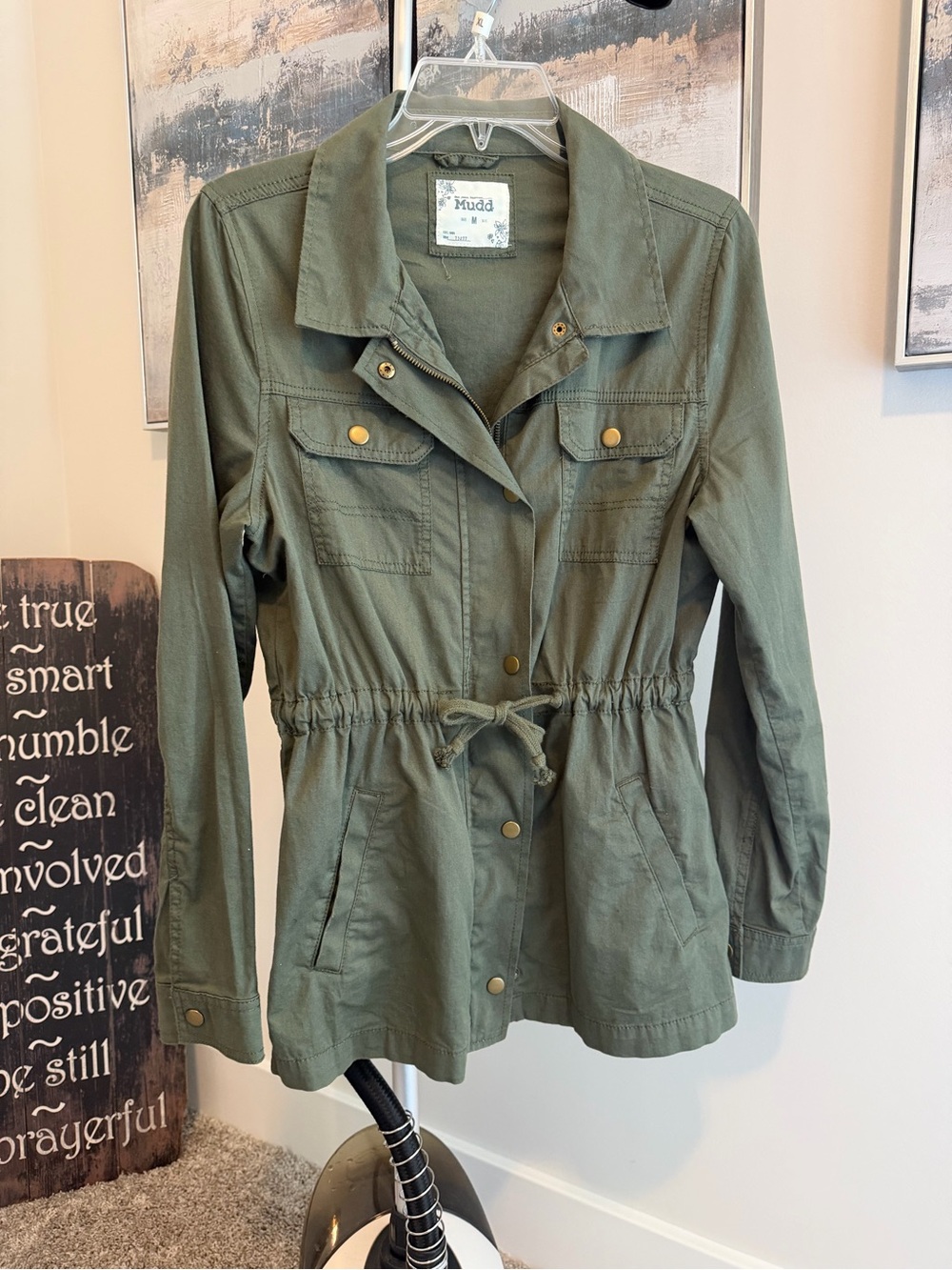Mudd Olive Green Drawstring Utility Jacket